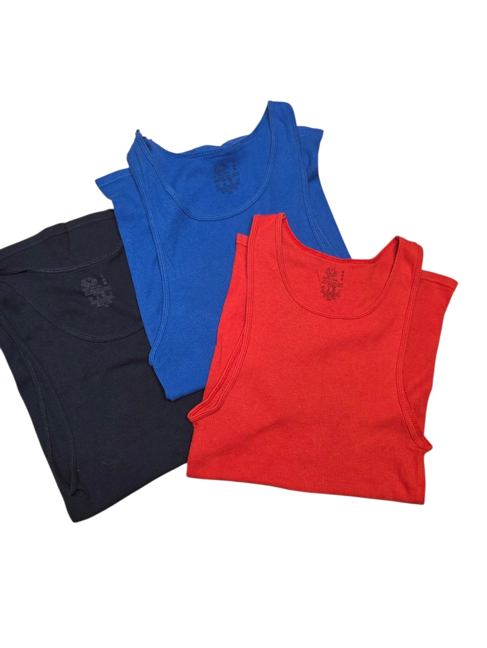 3 Ribbed Undershirts/Tank Tops Medium
